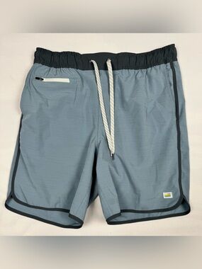Vuori Banks Shorts 7" Inseam Blue Haze Slub Stripe Men’s M